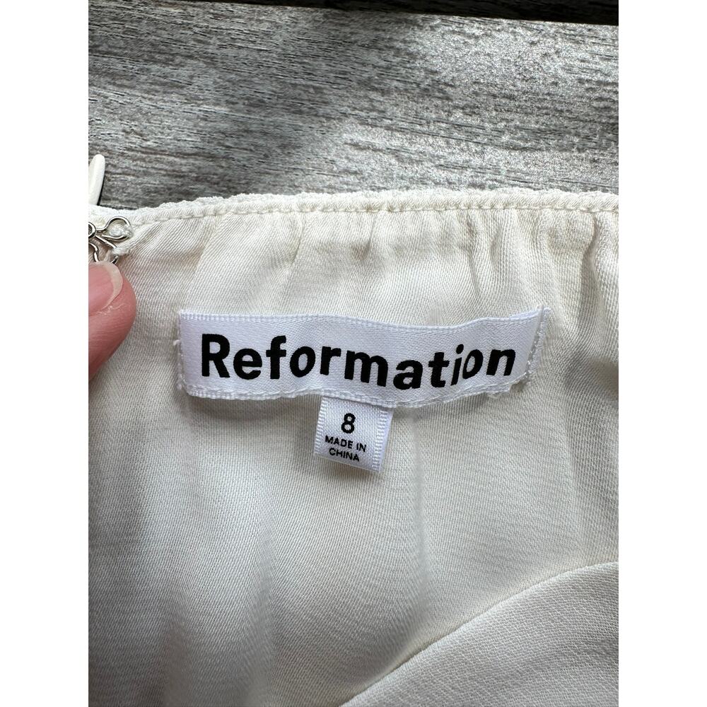 Reformation Butterfly Dress Midi Ivory White 8 - Picture 8 of 12